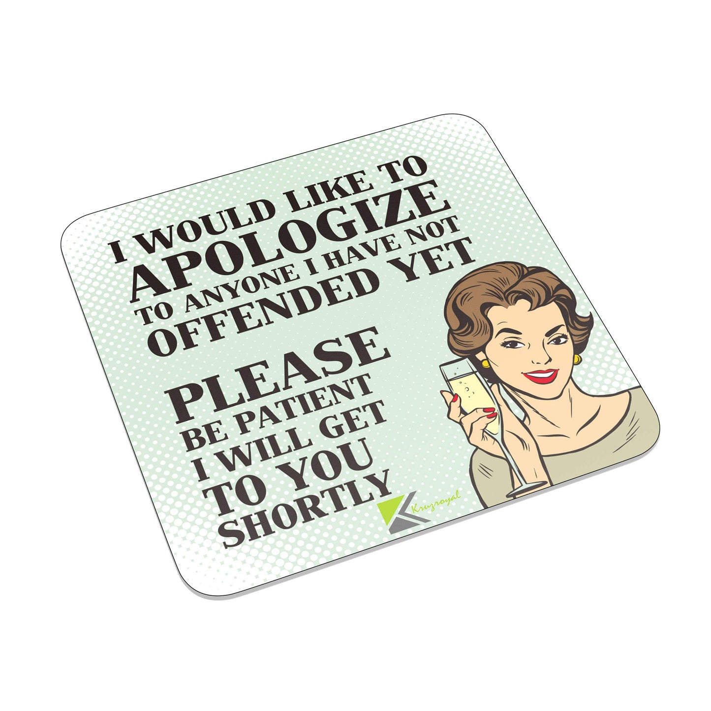 FM002 I would like to apologize to anyone i have not offended yet, please pe patient i will get to you shortly Novelty Funny Idea Glossy Metal Square Fridge Magnet