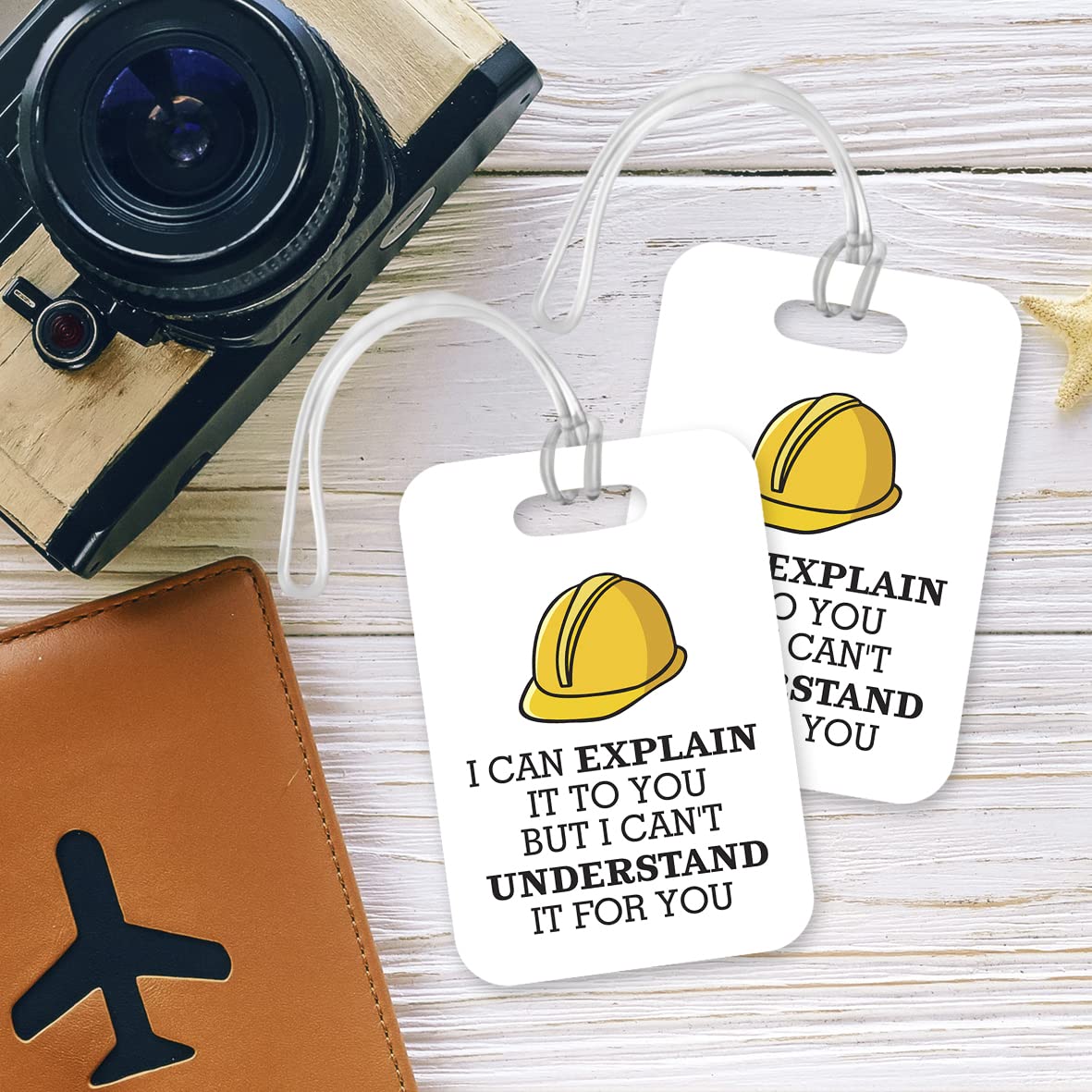 LT154 I Can Explain It to You But I Can't Understand It for You Novelty Funny Unique Designer Gift Glossy Plastic Suitcase Luggage Tag