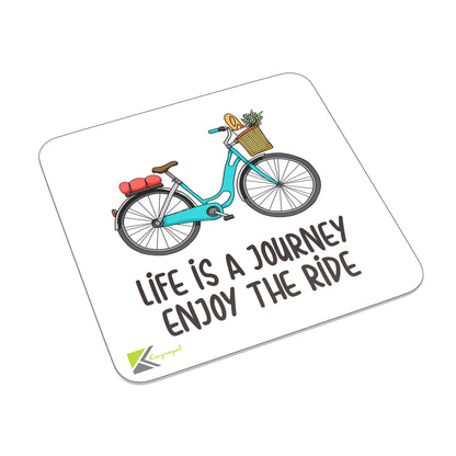 FM006 Life is a journey, Enjoy the ride Novelty Funny Idea Glossy Metal Square Fridge Magnet