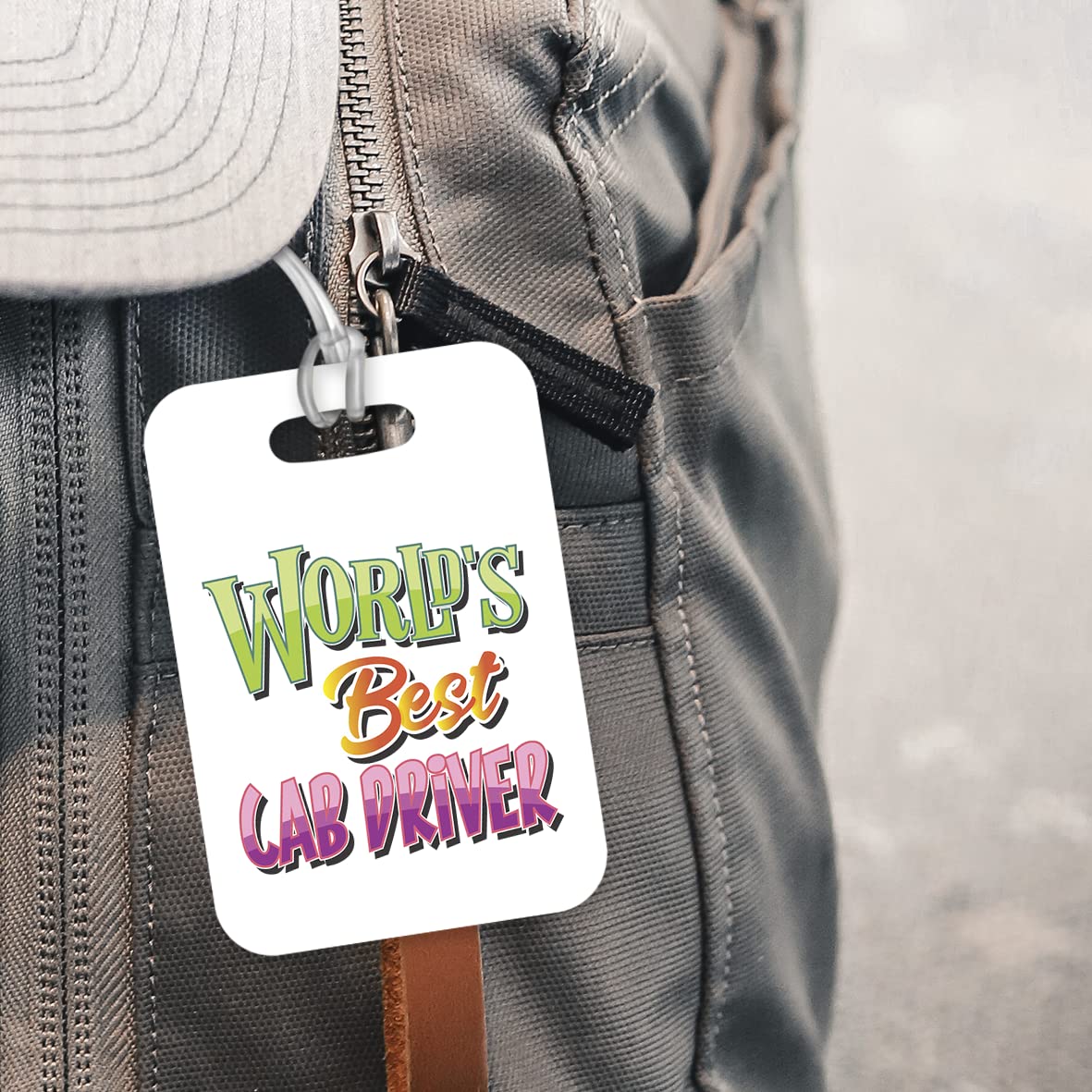 LT410 World's Best Car Driver Novelty Funny Unique Designer Gift, Suitcase, Glossy Plastic Luggage Tag for Car Driver