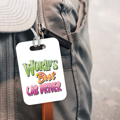 LT410 World's Best Car Driver Novelty Funny Unique Designer Gift, Suitcase, Glossy Plastic Luggage Tag for Car Driver