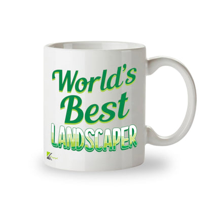 Kruzroyal DZ832 World's Best Landscaper Mug 11oz - White Ceramic Coffee & Tea Cup for Gardener, Landscape Architect - Birthday, Thank You Present