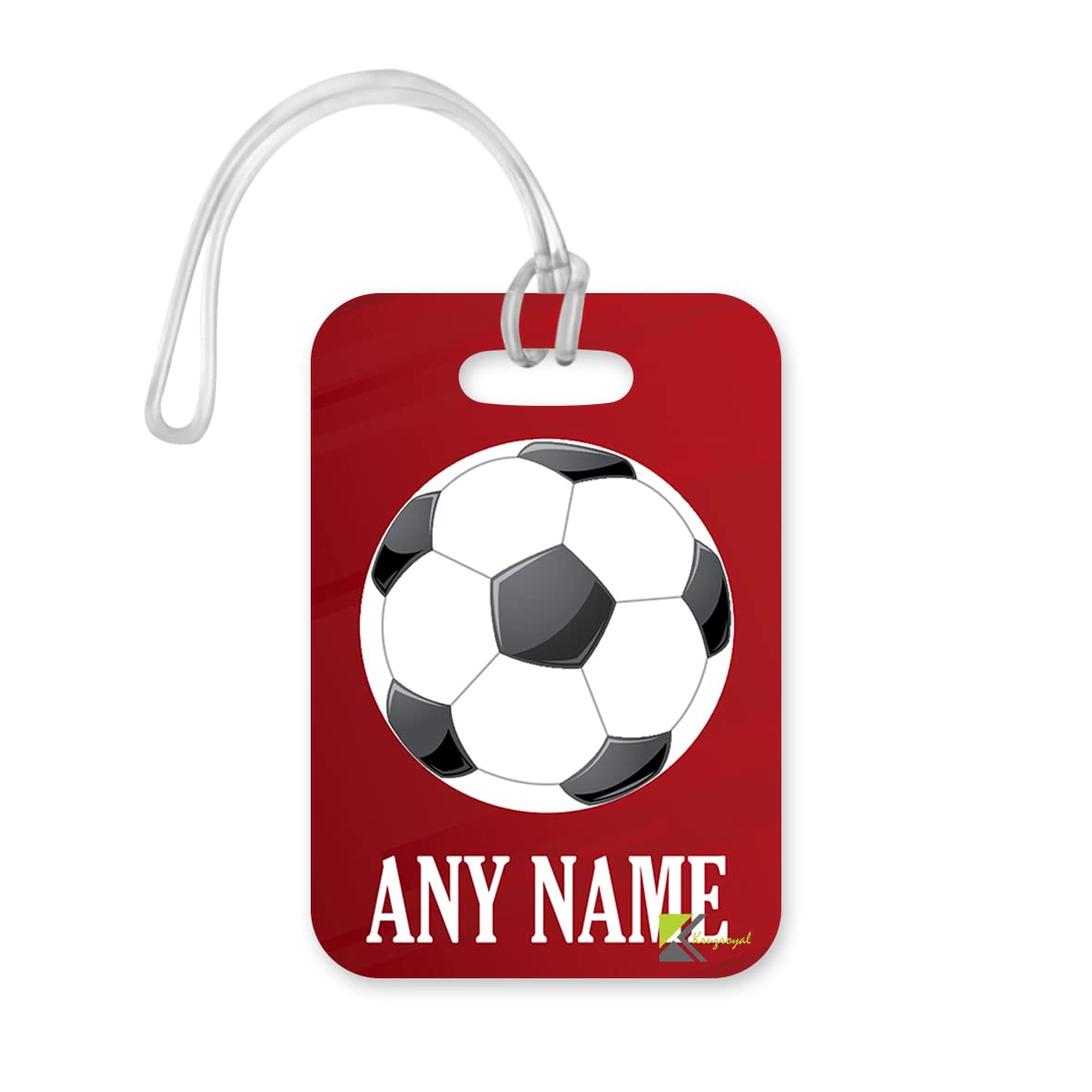 PLT239 Personalised Name : Football Lover Novelty Funny Unique Designer Gift Glossy Plastic Suitcase Luggage Tag