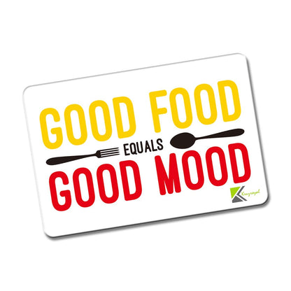 Kruzroyal FM146 GOOD FOOD EQUALS GOOD MOOD Novelty Funny Gift Idea Glossy Rectangle Metal Fridge Magnet