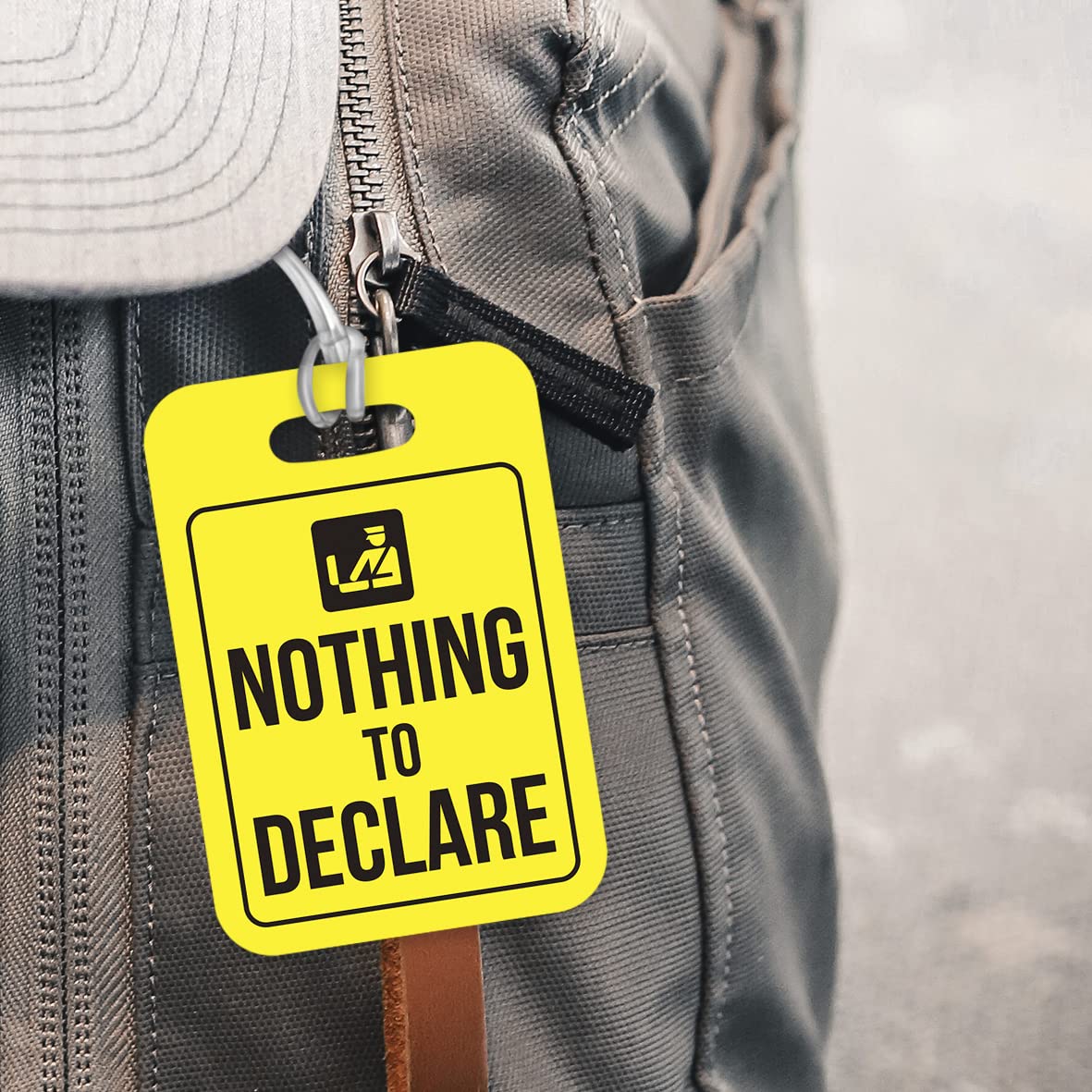 LT085 Nothing to Declare Novelty Funny Unique Designer Gift Glossy Plastic Suitcase Luggage Tag