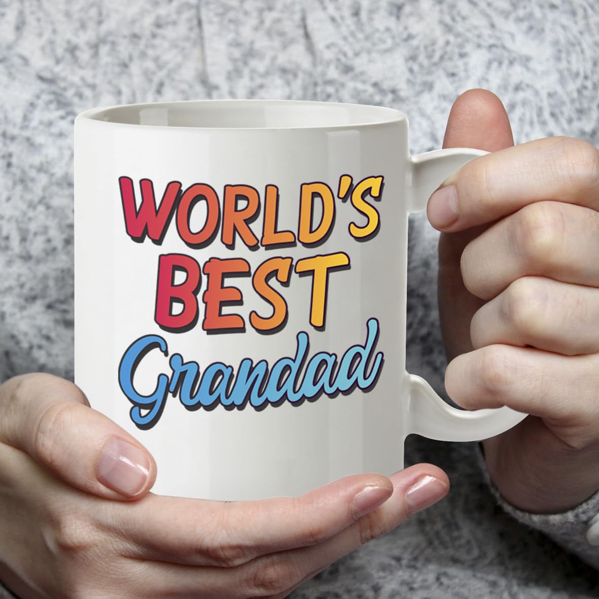 Kruzroyal DZ825 World's Best Grandad Mug 11oz - White Ceramic Coffee & Tea Cup for Grandpa, Gramps - Ideal Birthday or Father's Day Present for Him