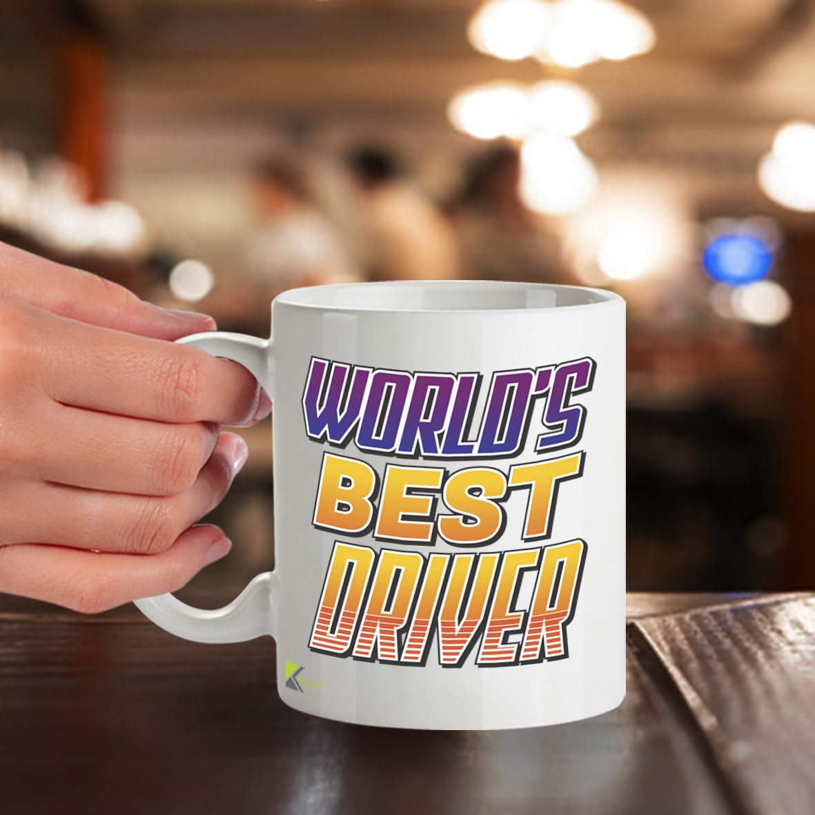 Kruzroyal DZ809 World's Best Driver Coffee Mug 11oz - Funny Gifts for Dad Men Truck Bus Delivery Driver - Thank You Appreciation Novelty Cup for Birthday Christmas