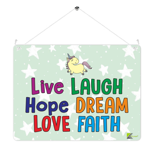 MP254 Live Laugh Hope Dream Love Faith Funny Novelty Retro Vintage Metal Wall Sign Plaque 20cm x 15cm