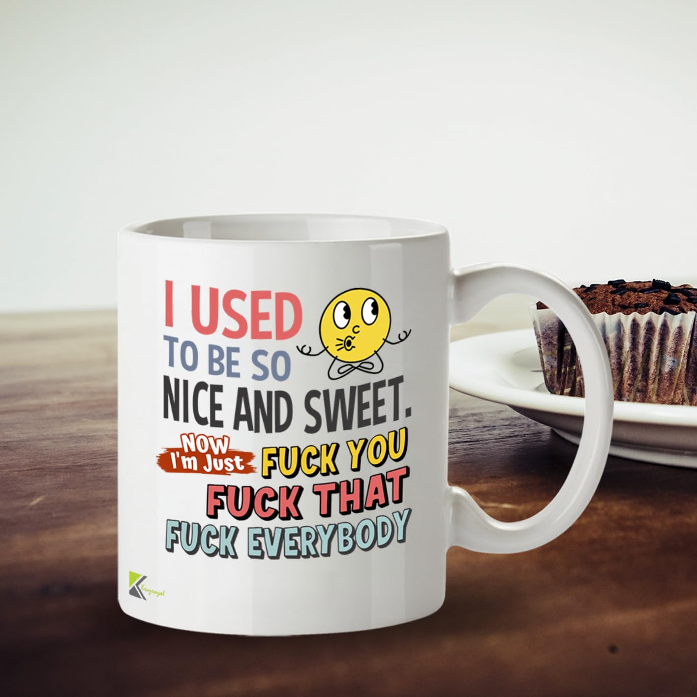 Kruzroyal DZ956 Unfiltered Sarcasm Mug - I Used to Be Nice and Sweet Blunt Humor Coffee Cup - Adult Gag Gift Idea - 11oz White Ceramic Drinkware
