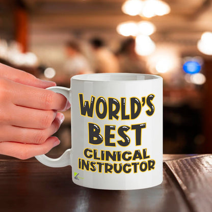 Kruzroyal DZ822 World's Best Clinical Instructor Mug 11oz - White Ceramic Coffee & Tea Cup for Nursing Preceptor, Mentor - Thank You Appreciation Present