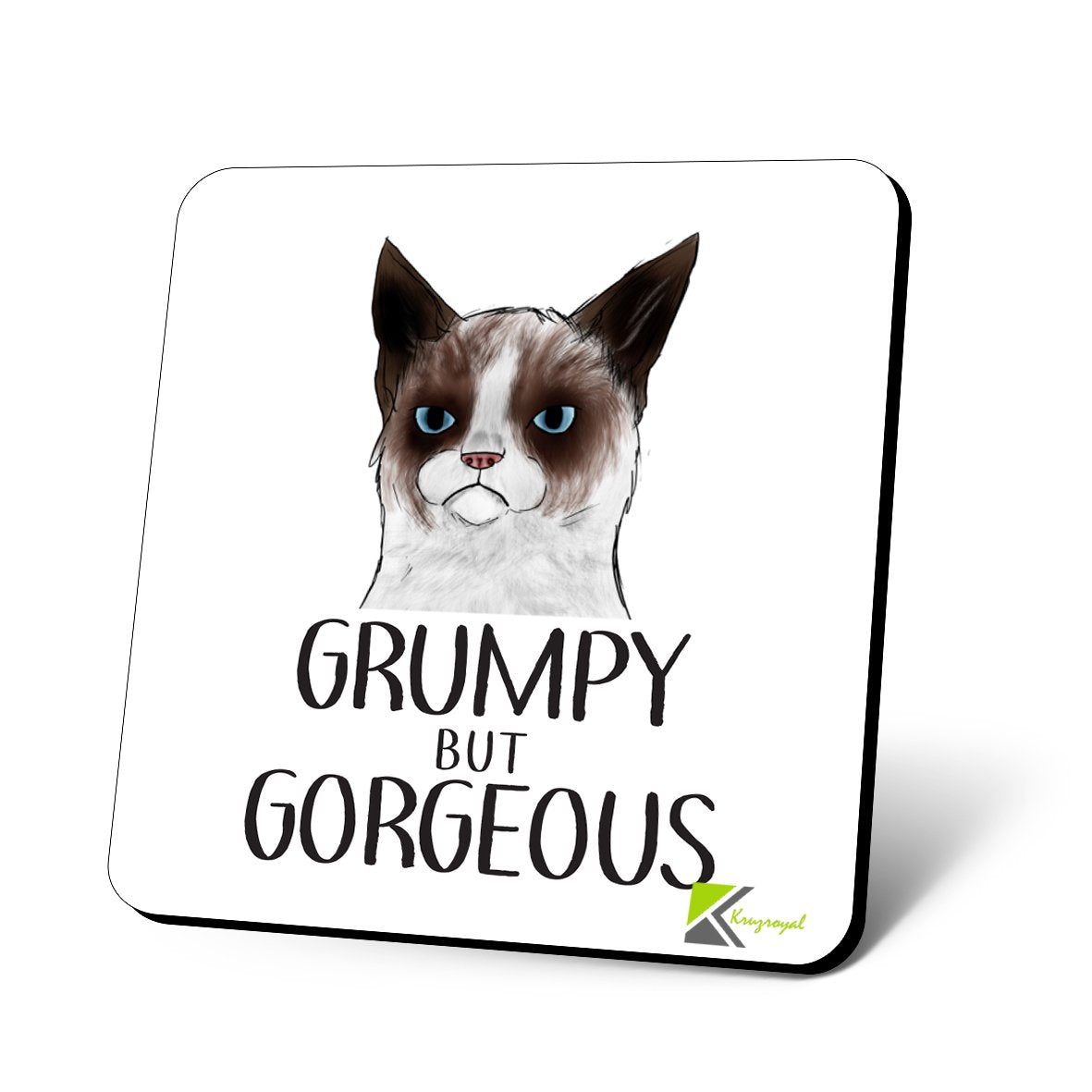 CS848 Grumpy but Gorgeous Novelty Funny Coffee Tea Drink Gift Glossy MDF Wooden Coaster