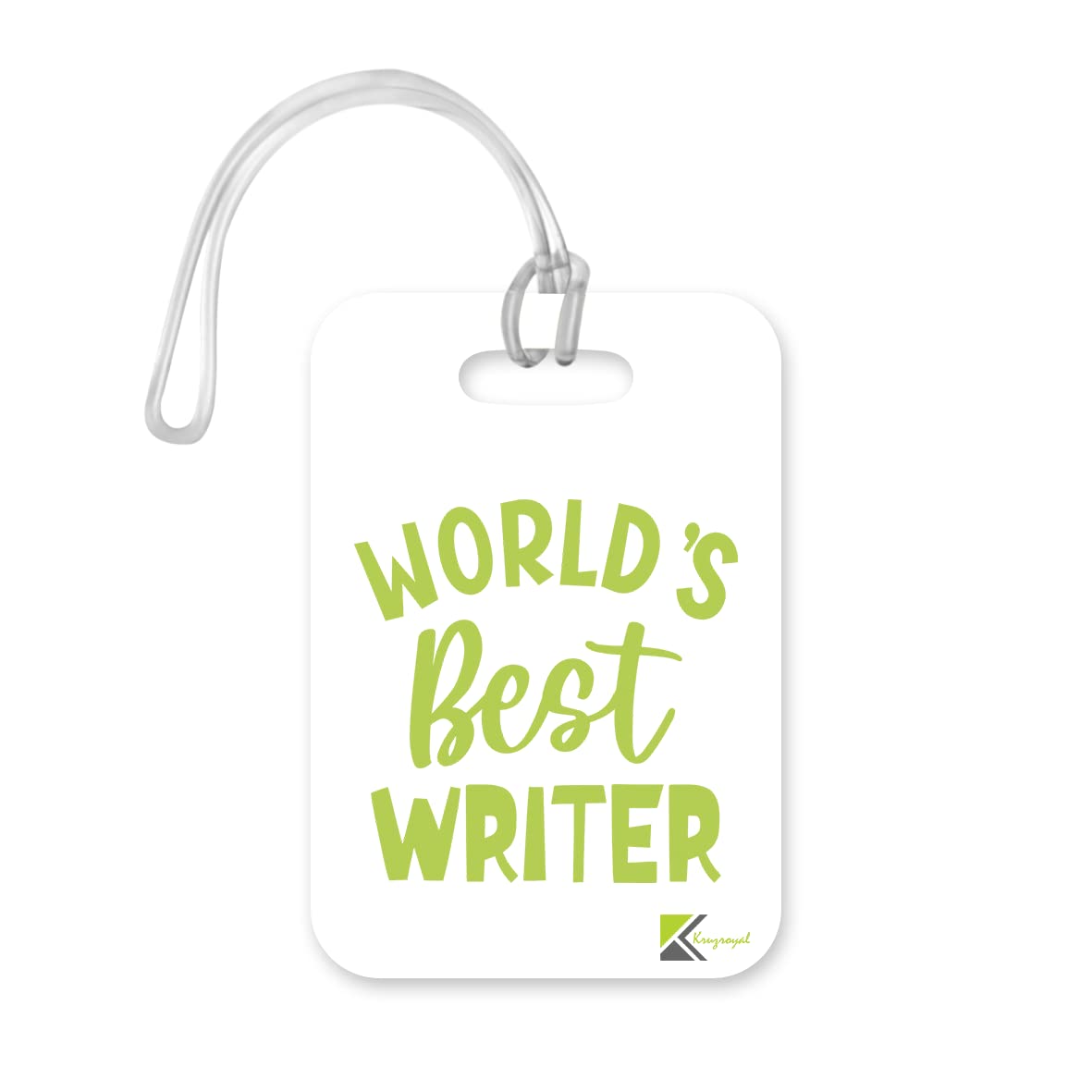 LT421 World's Best Writer Novelty Funny Unique Designer Gift, Suitcase, Glossy Plastic Luggage Tag for Writer
