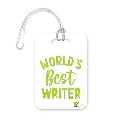 LT421 World's Best Writer Novelty Funny Unique Designer Gift, Suitcase, Glossy Plastic Luggage Tag for Writer