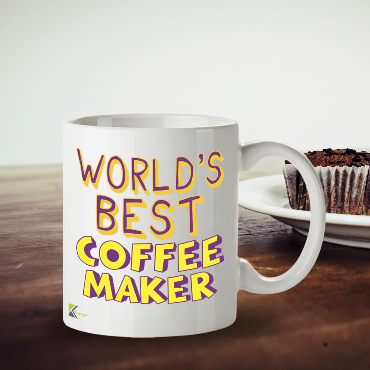 Kruzroyal DZ829 World's Best Coffee Maker Mug 11oz - White Ceramic Cup for a Perfect Brew - Funny Birthday, Office Thank You Gift for Colleague, Friend