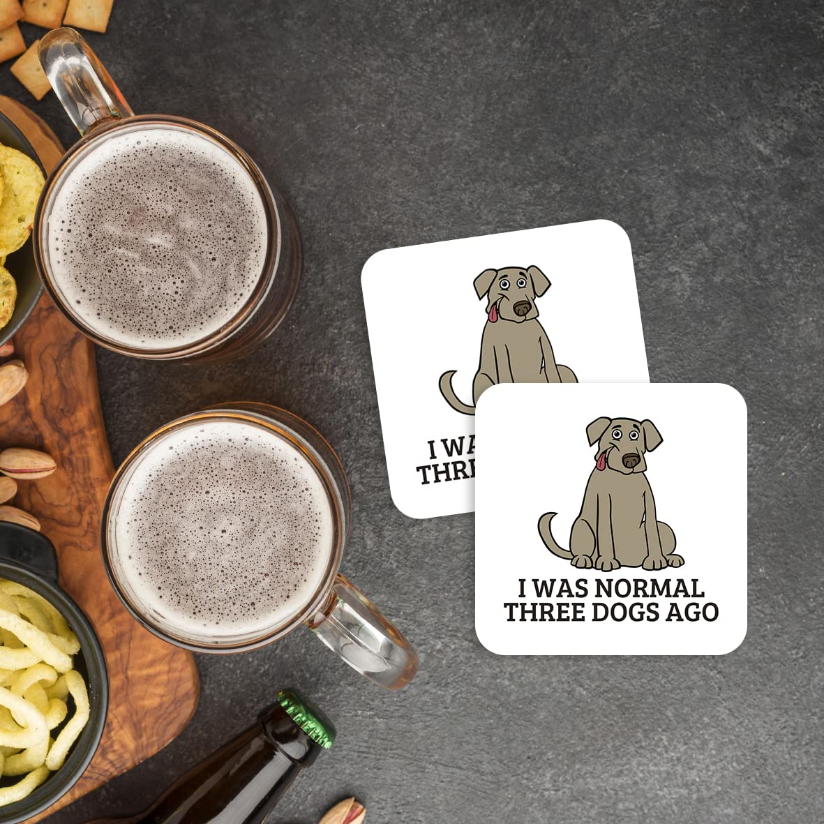 CS402 I was Normal Three Dogs ago Novelty Funny Coffee Tea Drink Gift Glossy MDF Wooden Coaster
