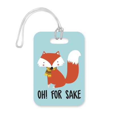 LT127 Oh! for Fox Sake Novelty Funny Unique Designer Gift Glossy Plastic Suitcase Luggage Tag