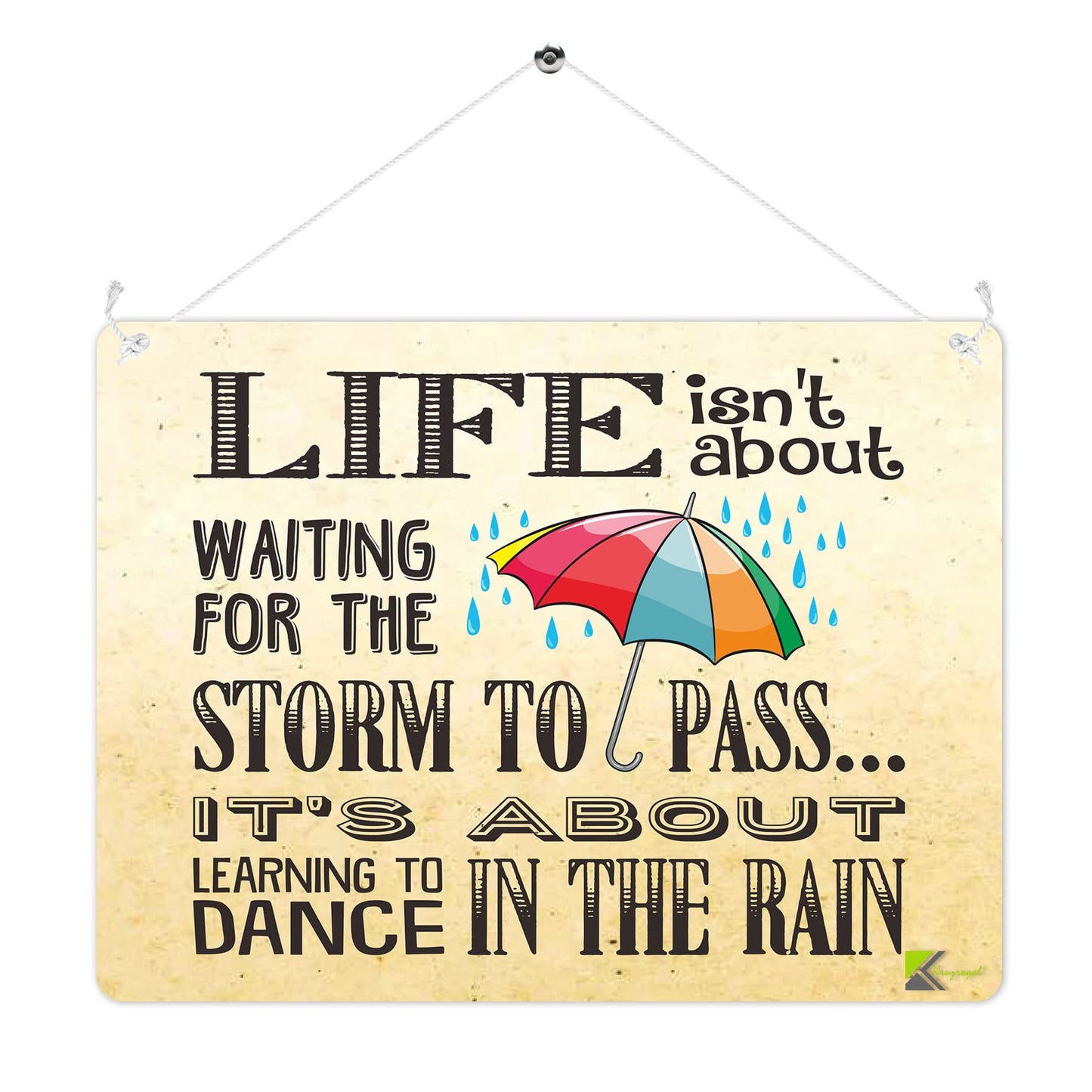 MP296 Life isn't about waiting for the storm to pass it's about learning to dance in the rain Funny Novelty Retro Vintage Metal Wall Sign Plaque 20cm x 15cm