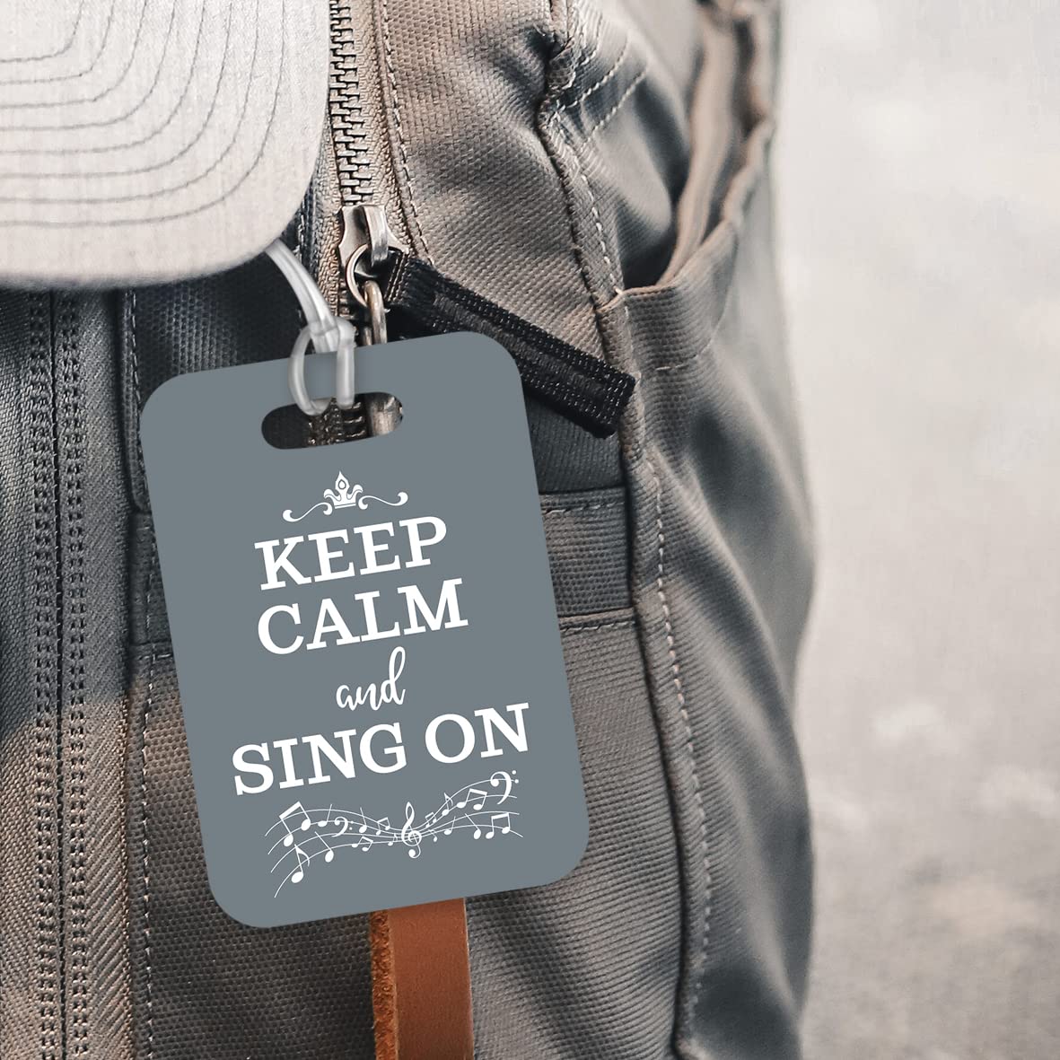 LT028 Keep Calm and Sing ON Novelty Funny Unique Designer Gift Glossy Plastic Suitcase Luggage Tag