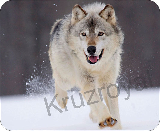 Timber Wolf Mousemat / Pad Anti Slip Computer PC Mouse Mat