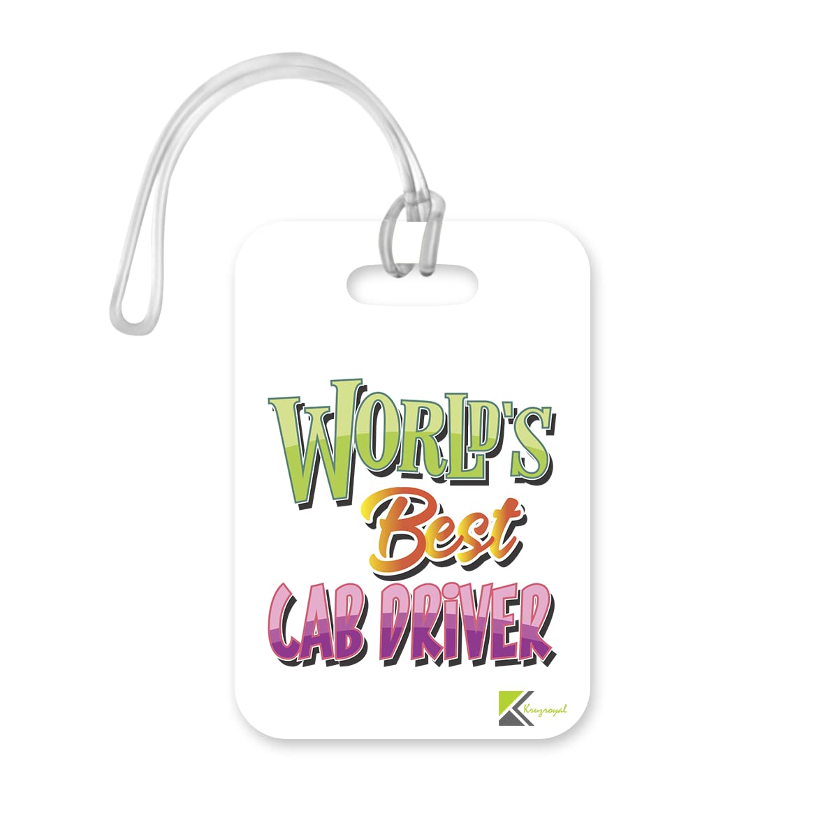 LT410 World's Best Car Driver Novelty Funny Unique Designer Gift, Suitcase, Glossy Plastic Luggage Tag for Car Driver