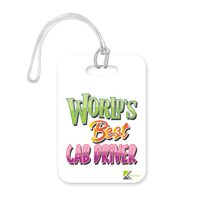 LT410 World's Best Car Driver Novelty Funny Unique Designer Gift, Suitcase, Glossy Plastic Luggage Tag for Car Driver