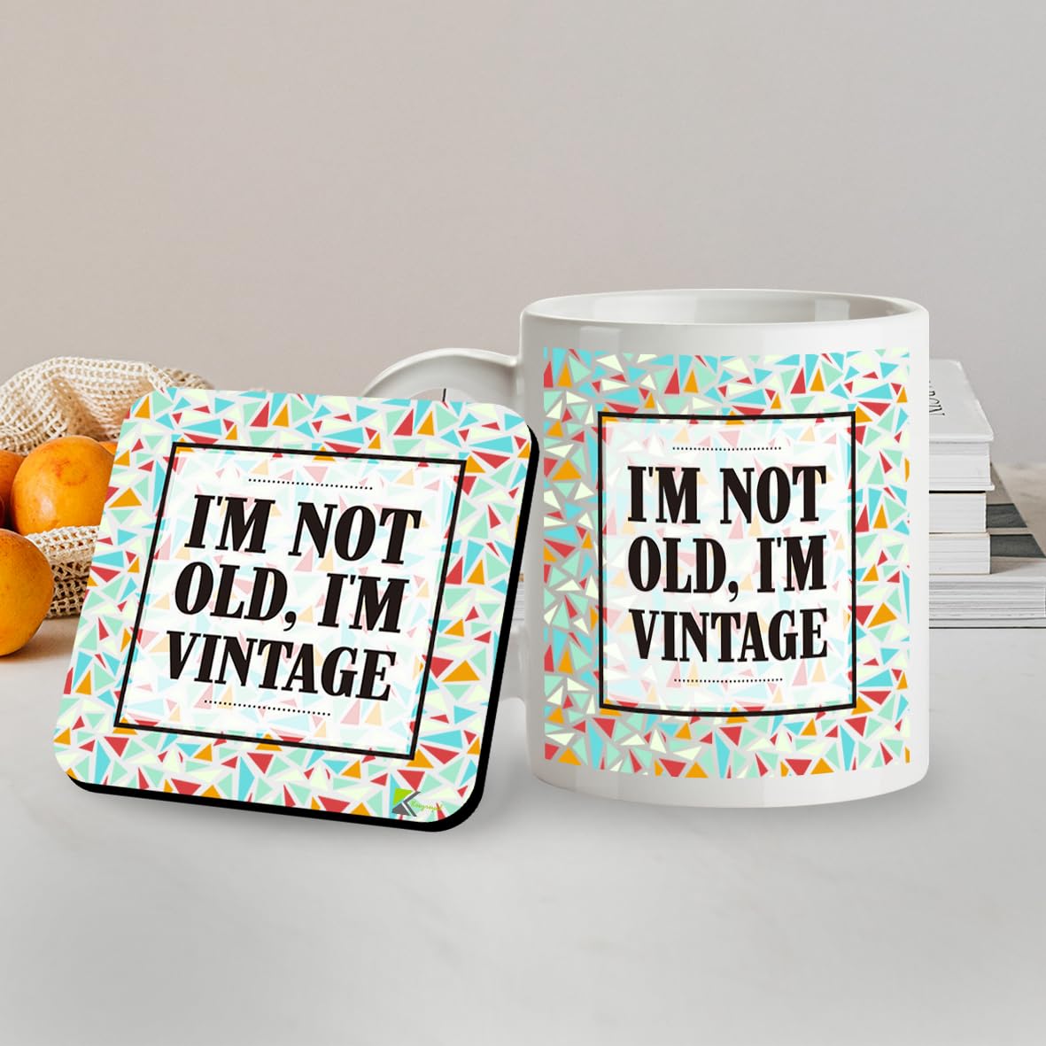 Kruzroyal SM028 I'm not Old, I'm Vintage - 11OZ Mug & Matching Coaster Set