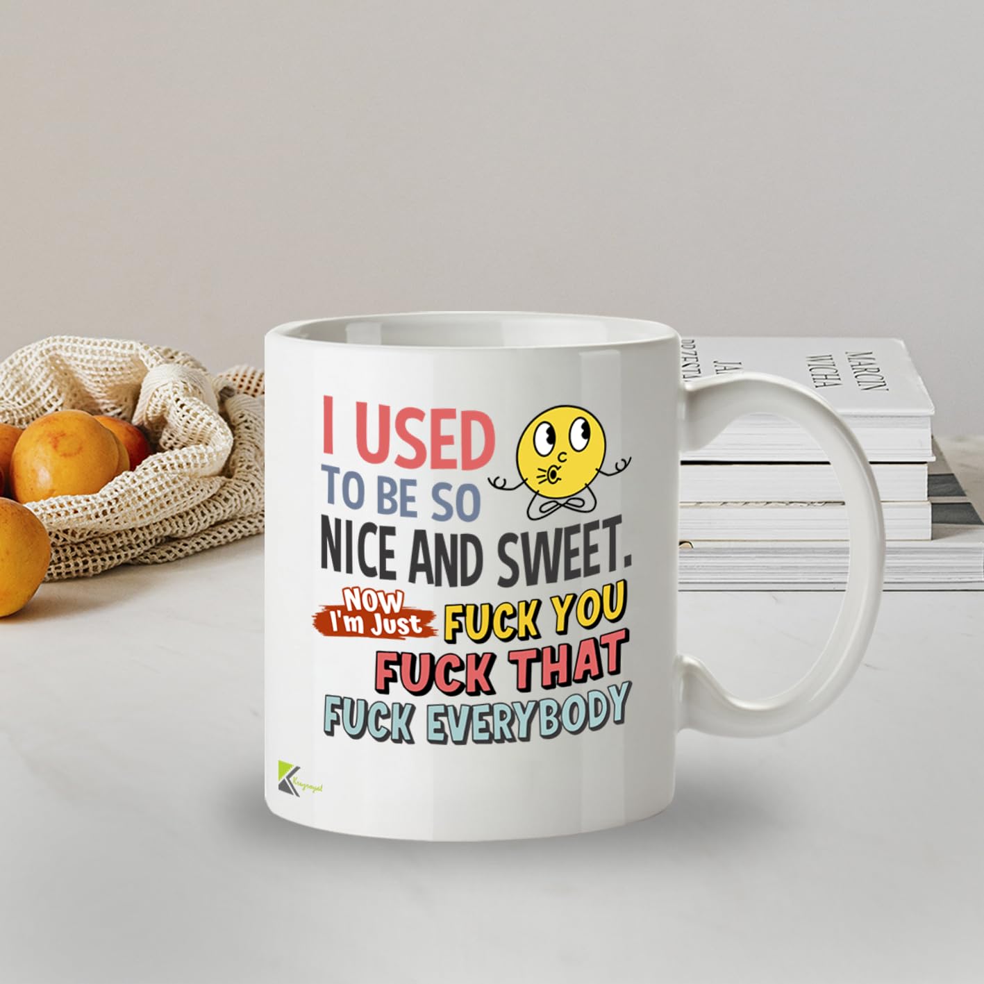 Kruzroyal DZ956 Unfiltered Sarcasm Mug - I Used to Be Nice and Sweet Blunt Humor Coffee Cup - Adult Gag Gift Idea - 11oz White Ceramic Drinkware