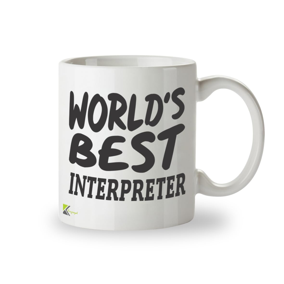 Kruzroyal DZ840 World's Best Interpreter Mug 11oz - White Ceramic Cup for Translator, Linguist, BSL - Ideal Birthday, Thank You, Leaving Present