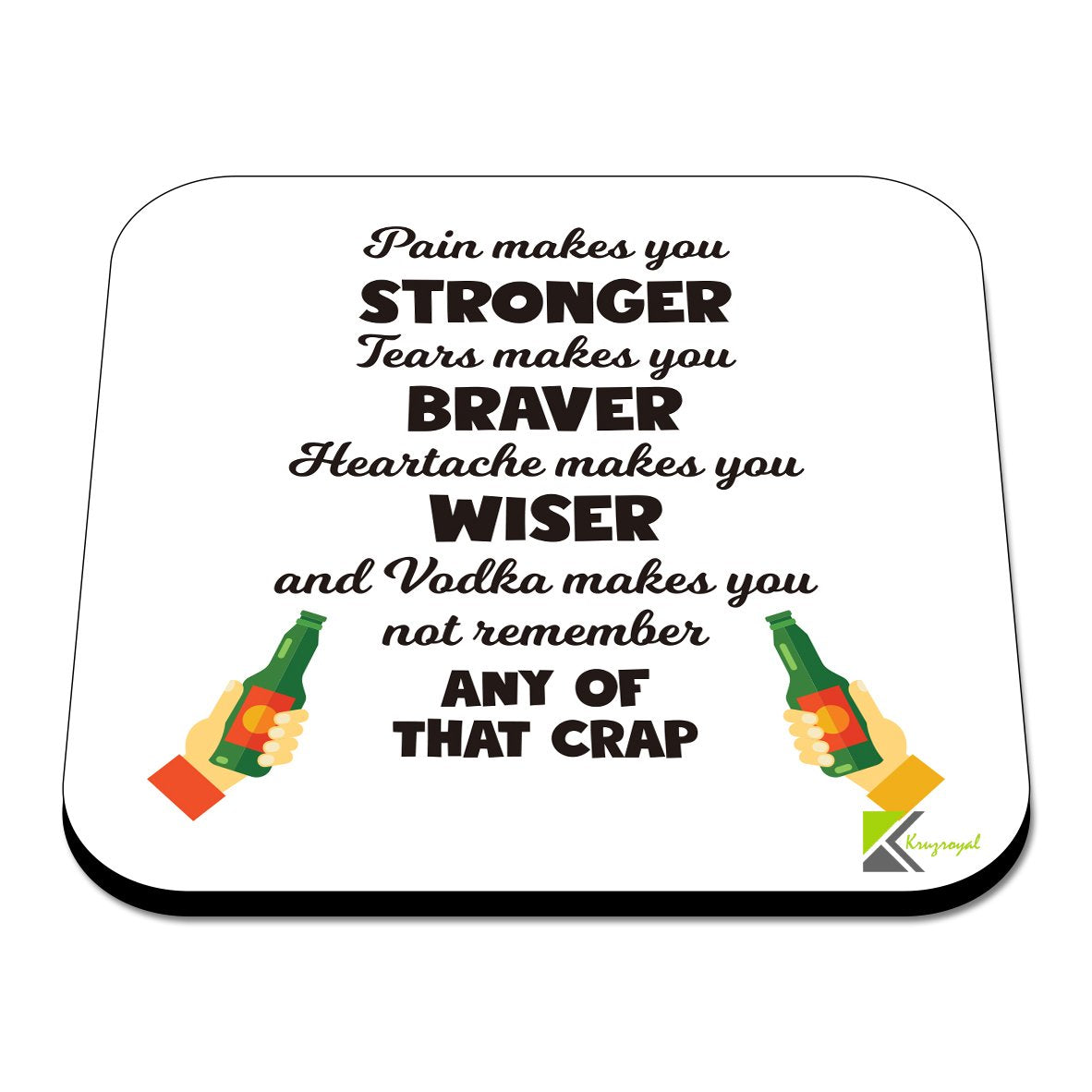 CS554 Stronger Braver Wiser Novelty Funny Coffee Tea Drink Gift Glossy MDF Wooden Coaster
