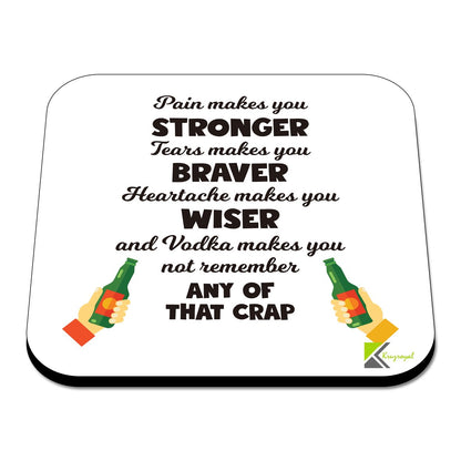 CS554 Stronger Braver Wiser Novelty Funny Coffee Tea Drink Gift Glossy MDF Wooden Coaster