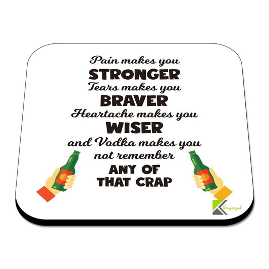 CS554 Stronger Braver Wiser Novelty Funny Coffee Tea Drink Gift Glossy MDF Wooden Coaster