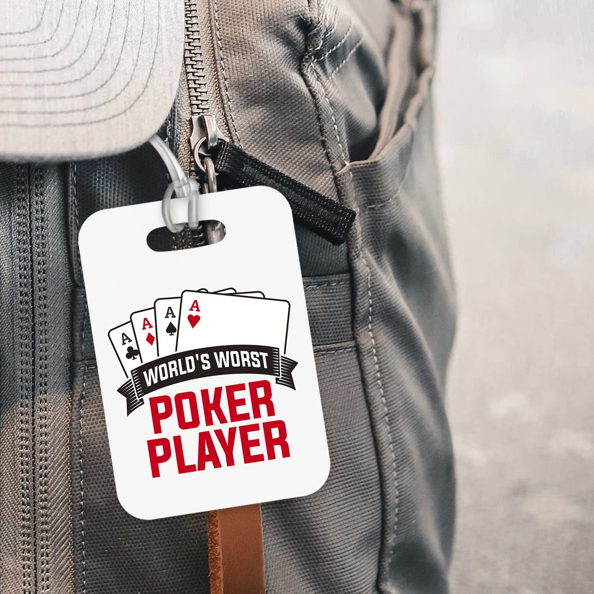 LT032 World's Worst Poker Player Novelty Funny Unique Designer Gift Glossy Plastic Suitcase Luggage Tag