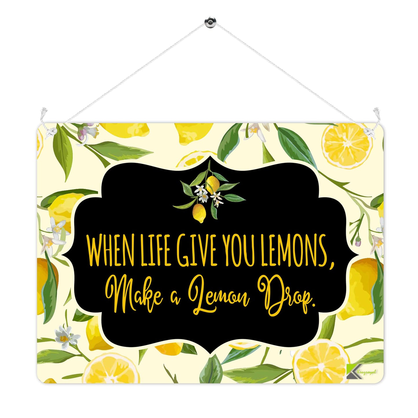 MP291 When life gives you lemons, make a lemon drop Funny Novelty Retro Vintage Metal Wall Sign Plaque 20cm x 15cm