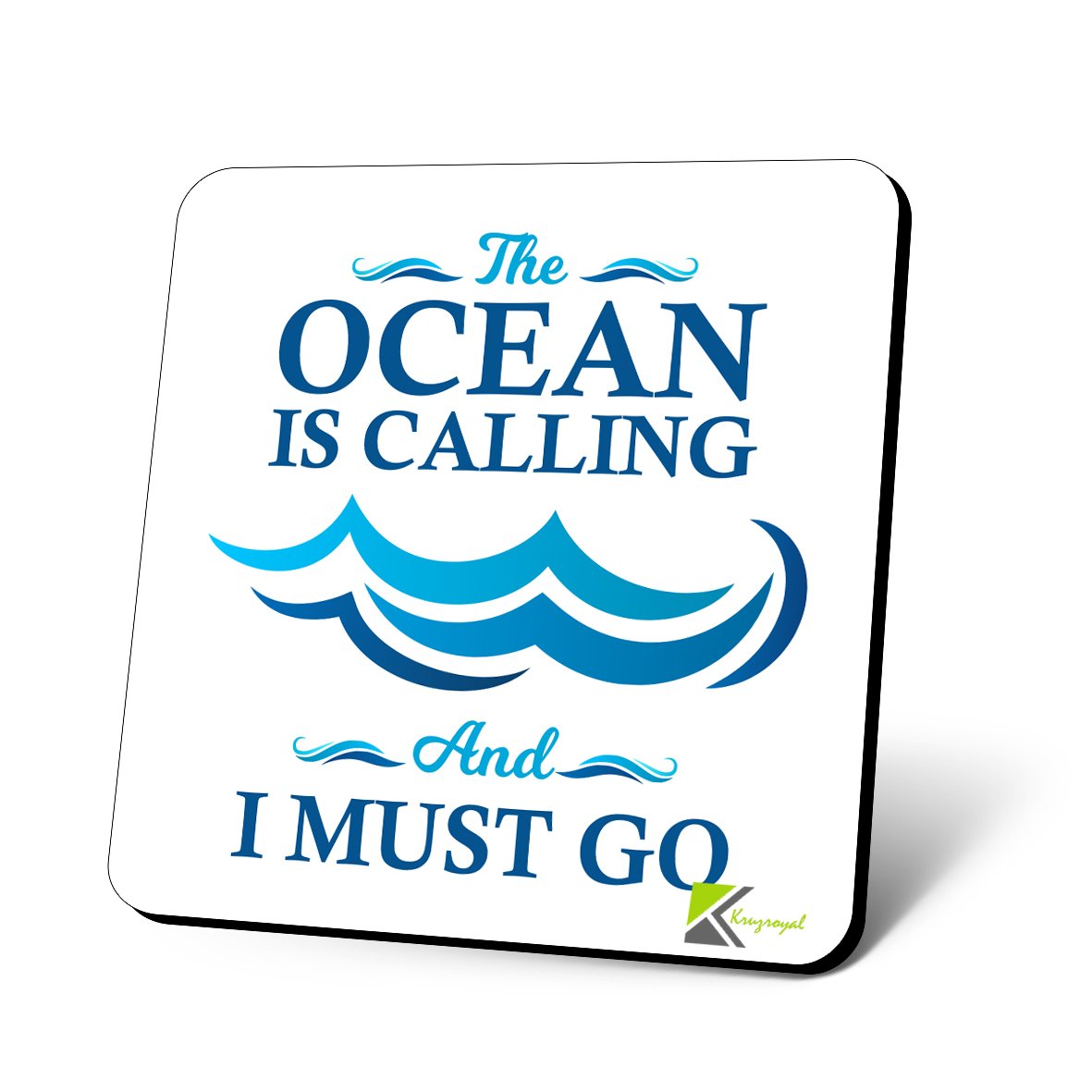 CS614 The Ocean is Calling and i Must go/Sailor's Gift Novelty Funny Coffee Tea Drink Gift Glossy MDF Wooden Coaster