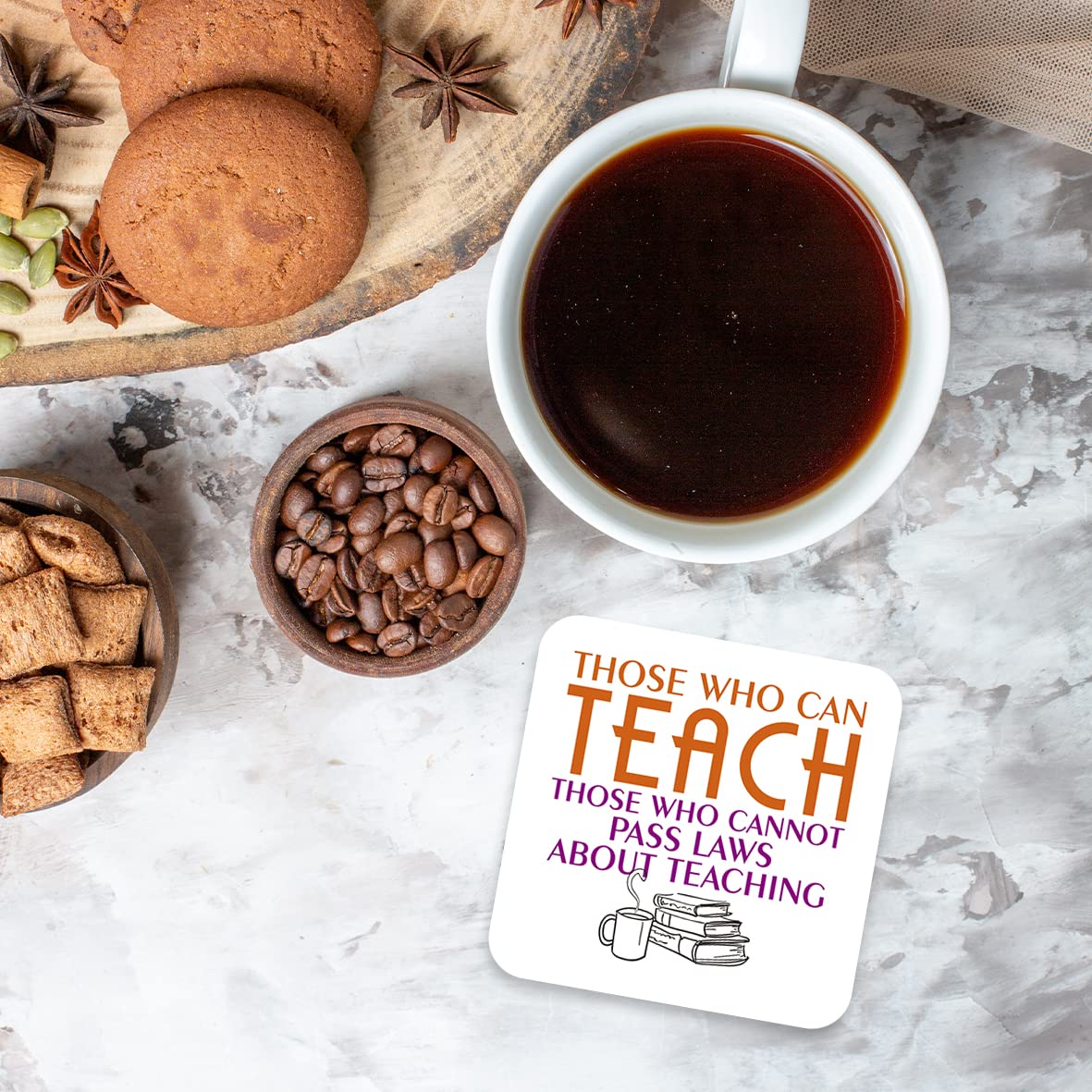 CS541 Those who can teach, those who cannot pass laws about teaching. Novelty Funny Coffee Tea Drink Gift Glossy MDF Wooden Coaster