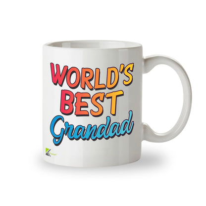Kruzroyal DZ825 World's Best Grandad Mug 11oz - White Ceramic Coffee & Tea Cup for Grandpa, Gramps - Ideal Birthday or Father's Day Present for Him