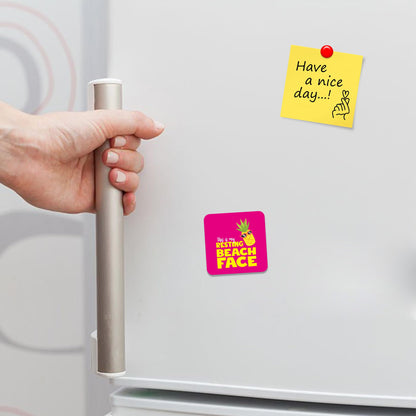FM046 Half Teaching Assistant Half Superhero Novelty Funny Idea Glossy Metal Square Fridge Magnet