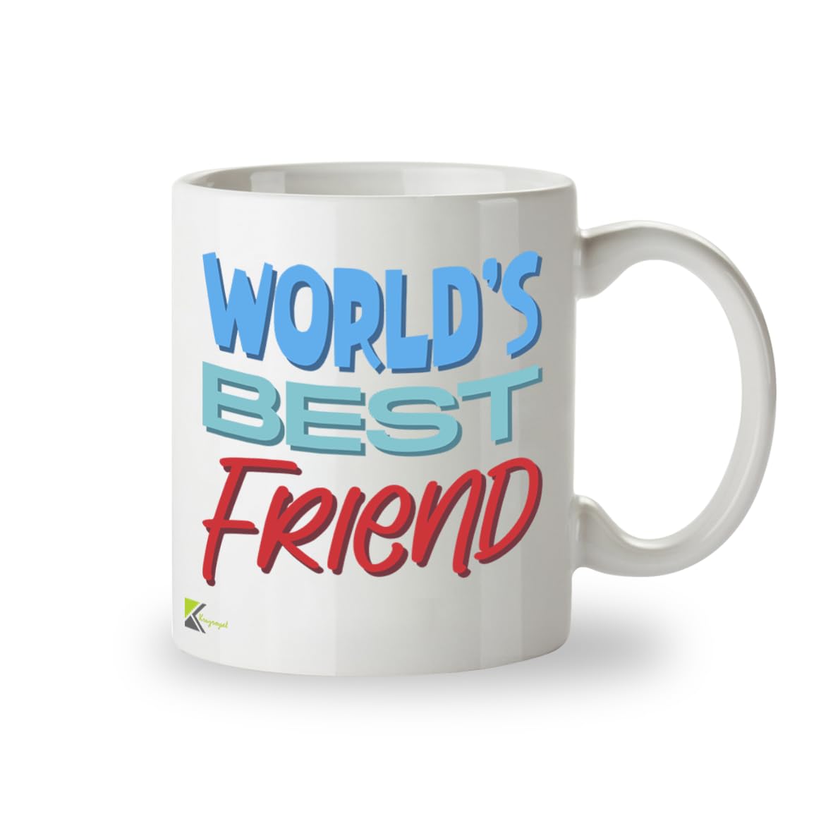 Kruzroyal DZ823 World's Best Friend Mug 11oz - White Ceramic Coffee & Tea Cup for Bestie, Best Mate - Birthday, Friendship Present for Him or Her