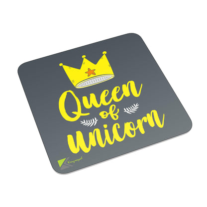 FM009 Queen Of Unicorn Novelty Funny Idea Glossy Metal Square Fridge Magnet