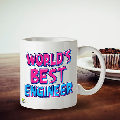 Kruzroyal DZ802 World's Best Engineer Mug - Funny Novelty Coffee Cup for Men Women - Thank You, Birthday, Gift for Engineering Student, Graduate, Professional