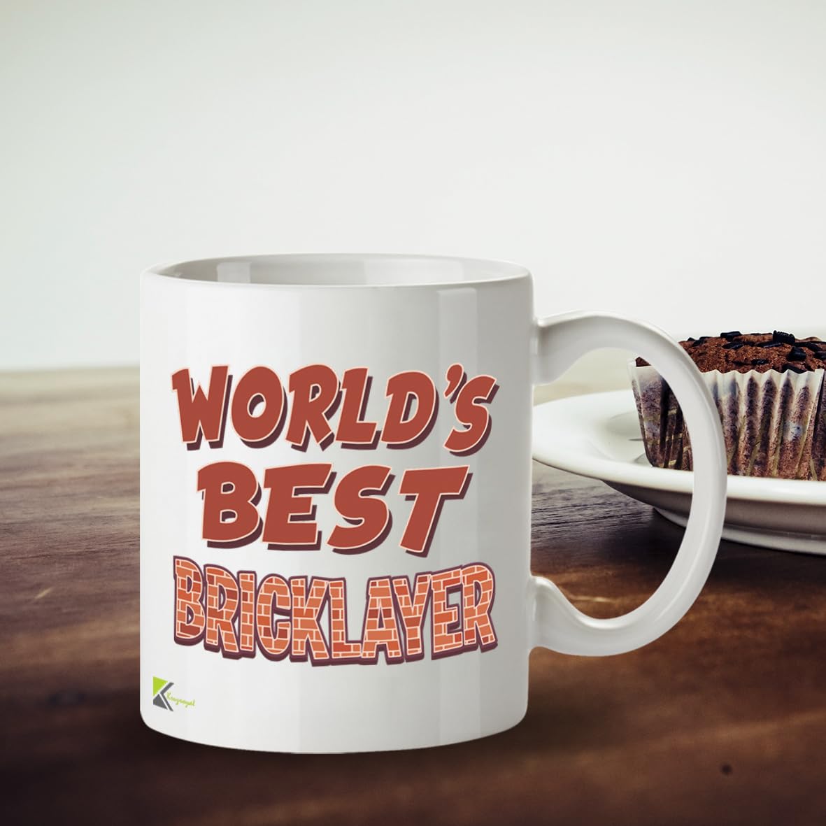Kruzroyal DZ843 World's Best Bricklayer Mug 11oz - White Ceramic Coffee & Tea Cup for Brickie, Builder - Ideal Birthday, Father's Day, Thank You Present