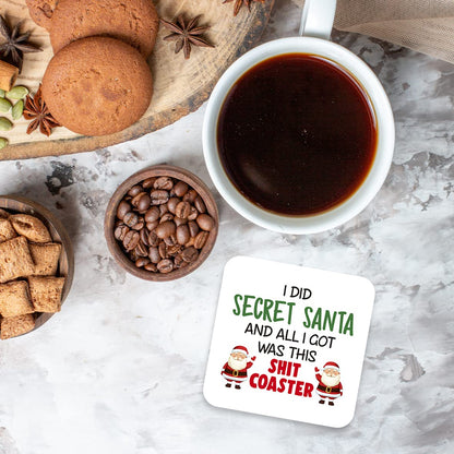 Secret Santa Gifts for Colleagues - Funny Office Coaster Gift for Work Friends & Coworkers | Wooden Novelty Christmas Gag Gift & Stocking Filler UK