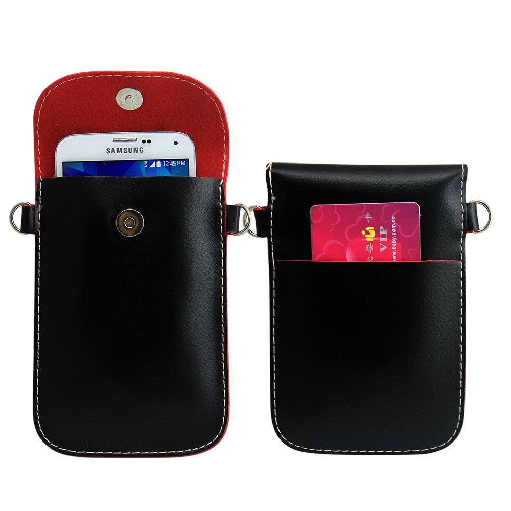 Leather PU Universal Mobile Phone Bag Case Cover Pouch With Shoulder Bag Strap Ladies Girls For Apple iPhone 3 3GS 4 4S 5 5S 5C. Samsung Galaxy S2 S3, Blackberry