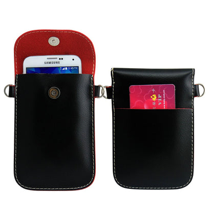 Leather PU Universal Mobile Phone Bag Case Cover Pouch With Shoulder Bag Strap Ladies Girls For Apple iPhone 3 3GS 4 4S 5 5S 5C. Samsung Galaxy S2 S3, Blackberry