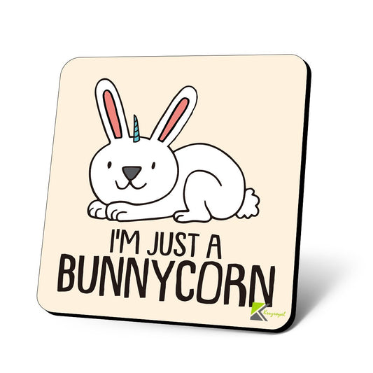 CS1095 I'm Just A Bunnycorn Novelty Funny Coffee Tea Drink Christmas Gift Glossy MDF Wooden Coaster