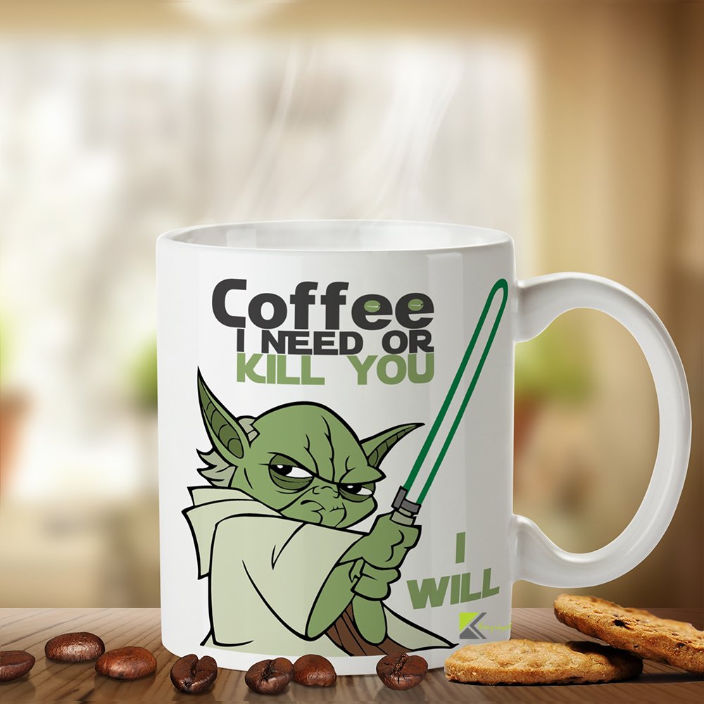 Kruzroyal Coffee I Need Funny Mug or Kill You I Will Sci-Fi Parody Novelty Cup, Gag Gift for Men, Dad