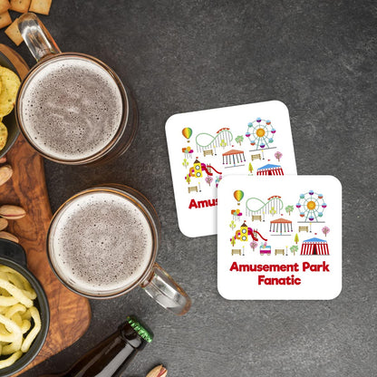 CS629 Amusement Park Fanatic Novelty Funny Coffee Tea Drink Gift Glossy MDF Wooden Coaster
