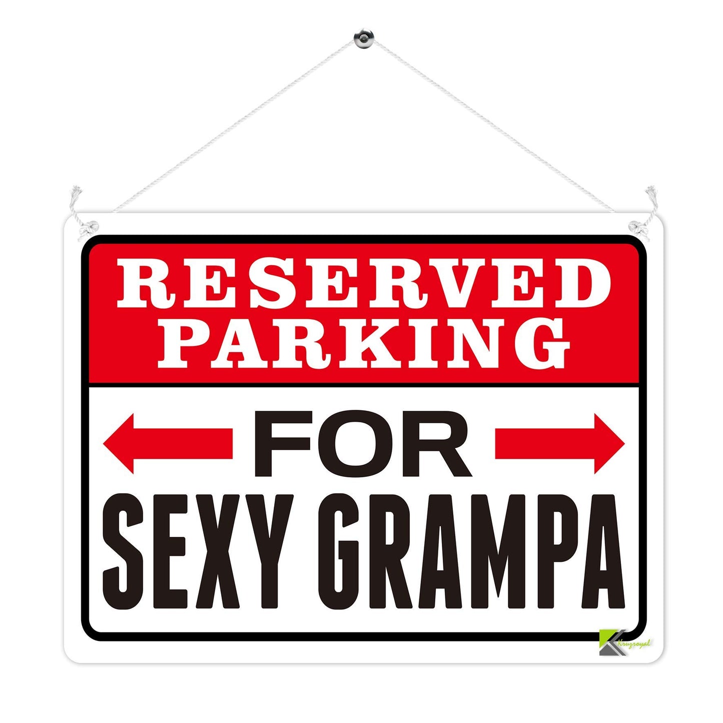 Kruzroyal MP356 RESERVED PARKING, For sexy grampa. Funny Novelty Retro Vintage Metal Wall Sign Plaque 20cm x 15cm