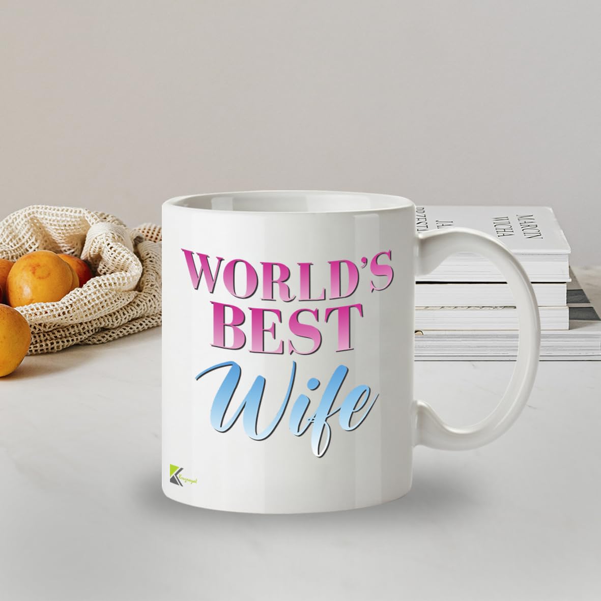 Kruzroyal DZ846 World's Best Wife Mug 11oz - White Ceramic Coffee & Tea Cup - Ideal Birthday, Anniversary, Mother's Day Present for Her