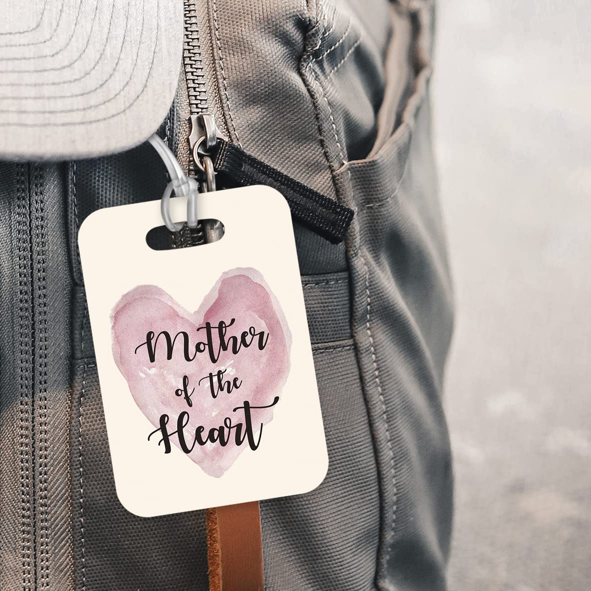 LT026 Mother of The Heart Novelty Funny Unique Designer Gift Glossy Plastic Suitcase Luggage Tag